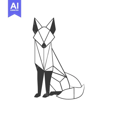 Aset premium populer: Geometric Abstract Illustration of a Sitting Fox