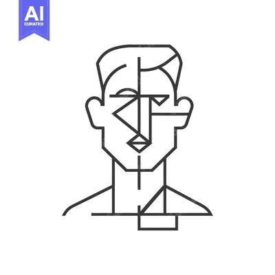 Aset premium populer: Geometric Abstract Line Art Portrait of a Person