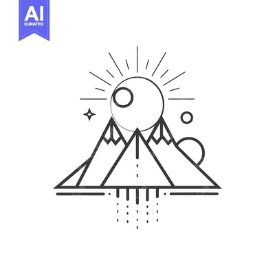 Popular premium asset: Geometric Abstract Mountain Landscape with Sun and Stars
