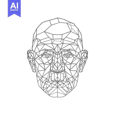 Aset desain premium: Geometric Abstract Portrait of a Man's Face