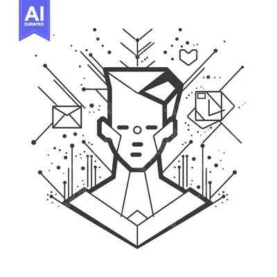 Popular premium asset: Geometric Abstract Portrait with Communication Elements
