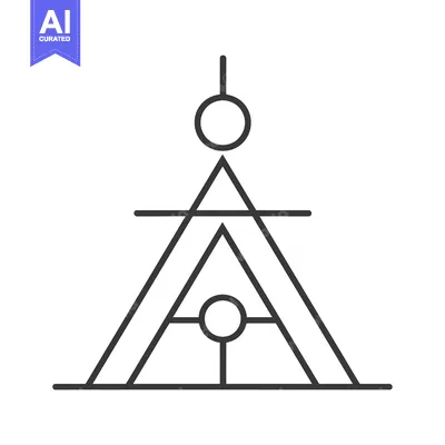 Aset premium populer: Geometric abstract shape with two circles and a triangle