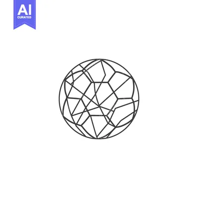 Aset desain premium: Geometric abstract sphere with a network of lines