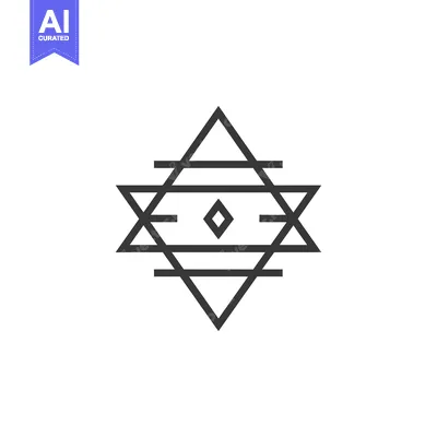 Aset premium populer: Geometric Abstract Symbol with Intersecting Triangles and Lines