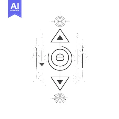 Aset premium populer: Geometric abstract symbol with triangles and circles