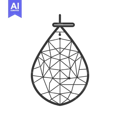 Geometric Abstract Teardrop with Cross and Dots