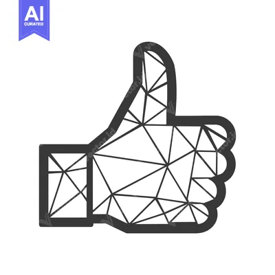 Aset desain premium: Geometric Abstract Thumbs Up Hand Gesture Illustration