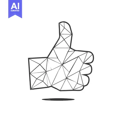 Aset desain premium: Geometrically Designed Thumbs Up Hand Gesture
