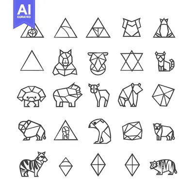 Popular premium asset: Geometric Animal and Shape Line Art Illustrations