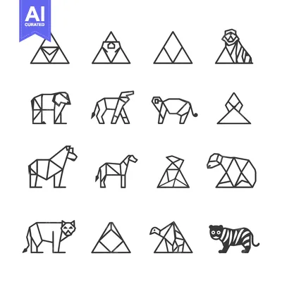 Popular premium asset: Geometric Animal Icons in Triangle Frames