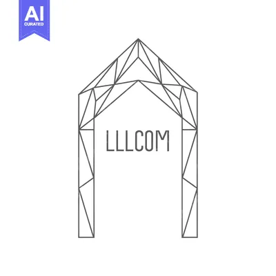 Aset desain premium: Geometric Archway with "LLLCOM" Text