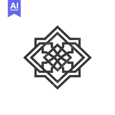 Popular premium asset: Geometric black and white abstract symbol with 8 points