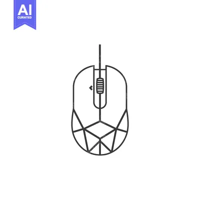 Aset desain premium: Geometric Design Computer Mouse Outline