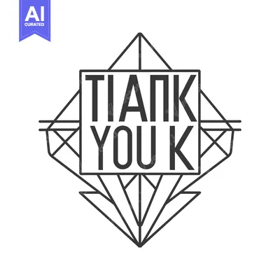 Aset desain premium: Geometric Design Featuring "Thank You" Text