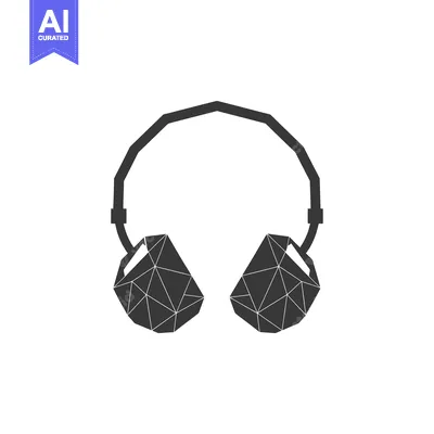 Aset desain premium: Geometric Design of a Pair of Headphones