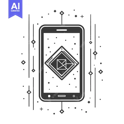 Aset desain premium: Geometric Design of a Smartphone with Diamonds and Lines