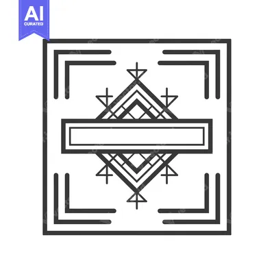 Aset premium populer: Geometric Design with a Central Diamond and a Horizontal Bar