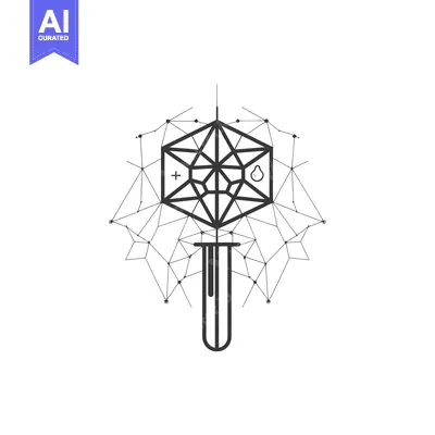 Premium design asset: Geometric Design with a Droplet and a Plus Sign Inside a Hexagon