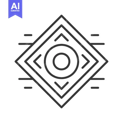 Aset desain premium: Geometric Design with Centered Circle and Arrows
