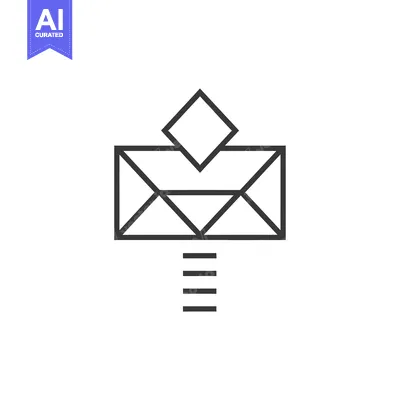 Aset desain premium: Geometric Design with Diamond, Envelope, and Lines