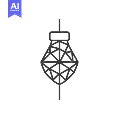 Aset premium populer: Geometric Diamond Hanging from a String