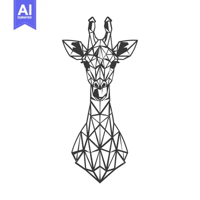 Premium design asset: Geometric Illustration of a Giraffe's Head
