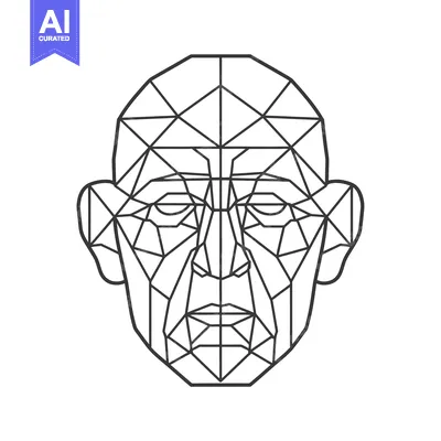 Aset premium populer: Geometric Illustration of a Human Face