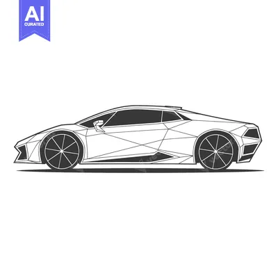 Aset desain premium: Geometric Illustration of a Modern Sports Car