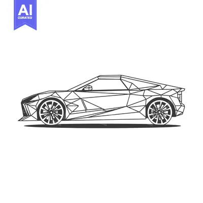 Geometric Illustration of a Modern Sports Car