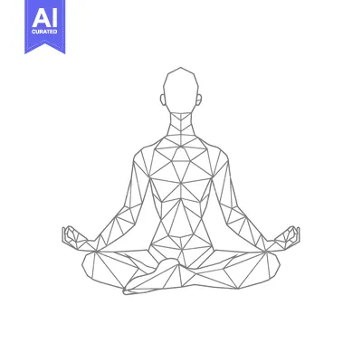 Aset premium populer: Geometric Illustration of a Person in a Yoga Pose