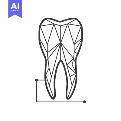 Aset premium populer: Geometric Illustration of a Tooth with a Line Below