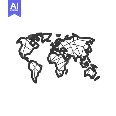 Aset premium populer: Geometric Illustration of the World Map