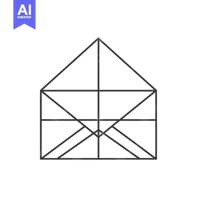 Aset premium populer: Geometric Line Art Design of a House with a Triangular Roof
