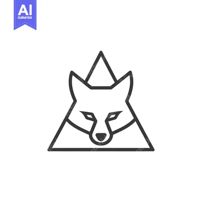 Aset premium populer: Geometric Line Art Fox Head in Triangle