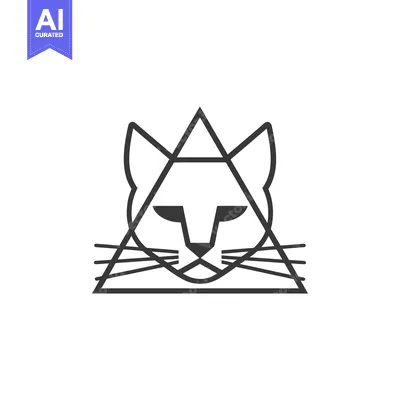 Popular premium asset: Geometric Line Art Illustration of a Cat's Face Inside a Triangle
