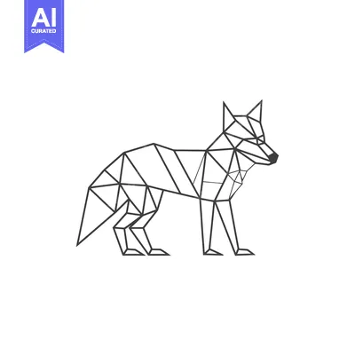 Aset premium populer: Geometric Line Art Illustration of a Fox