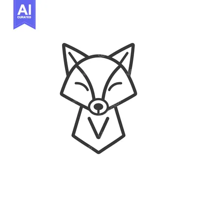 Aset premium populer: Geometric Line Art Illustration of a Fox's Face