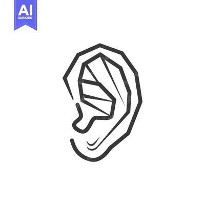 Aset premium populer: Geometric Line Art Illustration of a Human Ear
