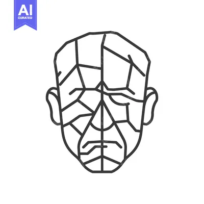 Premium design asset: Geometric Line Art Illustration of a Human Face