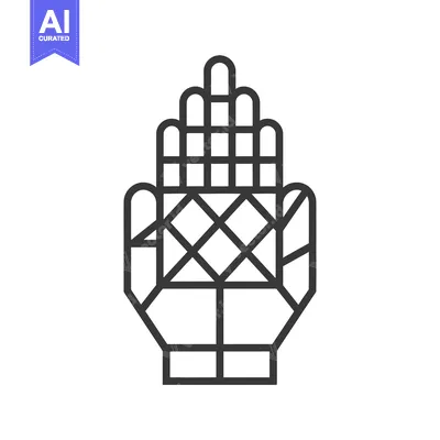 Aset premium populer: Geometric Line Art Illustration of a Human Hand