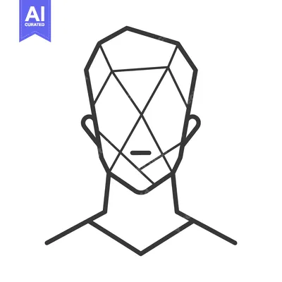 Premium design asset: Geometric Line Art Illustration of a Human Head