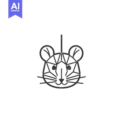 Popular premium asset: Geometric Line Art Illustration of a Mouse Face