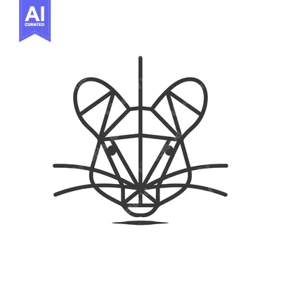 Popular premium asset: Geometric Line Art Illustration of a Mouse's Face