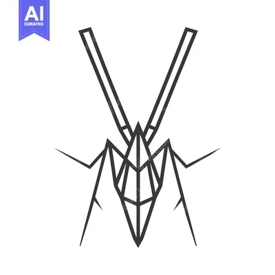 Popular premium asset: Geometric Line Art Illustration of an Insect