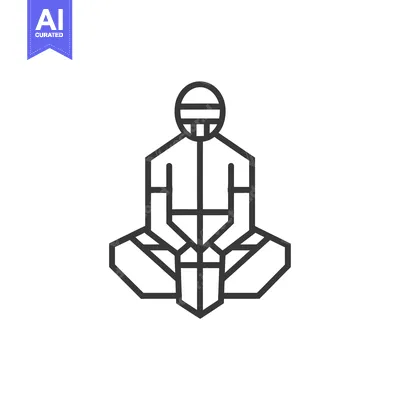 Popular premium asset: Geometric Line Art Illustration of a Person in a Seated Position
