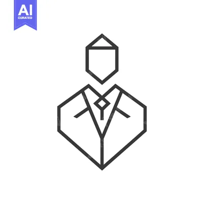Premium design asset: Geometric Line Art Illustration of a Person in a Suit and Tie