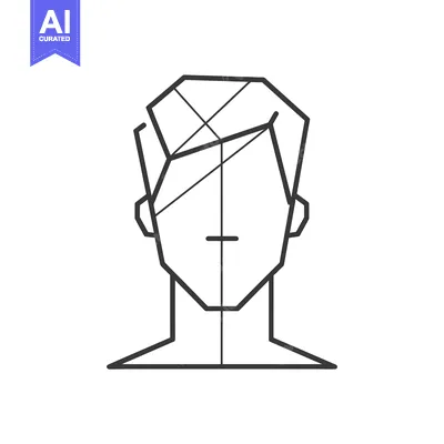 Aset premium populer: Geometric Line Art Illustration of a Person's Head and Shoulders