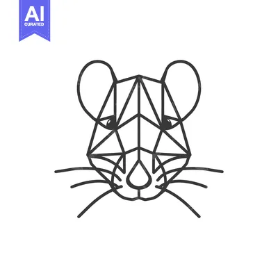Popular premium asset: Geometric Line Art Illustration of a Rat's Face