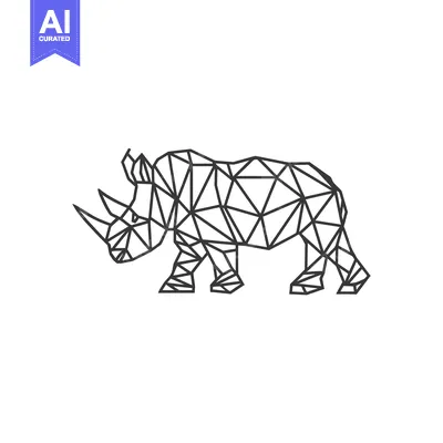 Popular premium asset: Geometric Line Art Illustration of a Rhinoceros