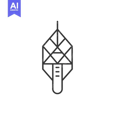 Aset desain premium: Geometric Line Art Illustration of a Tall Building